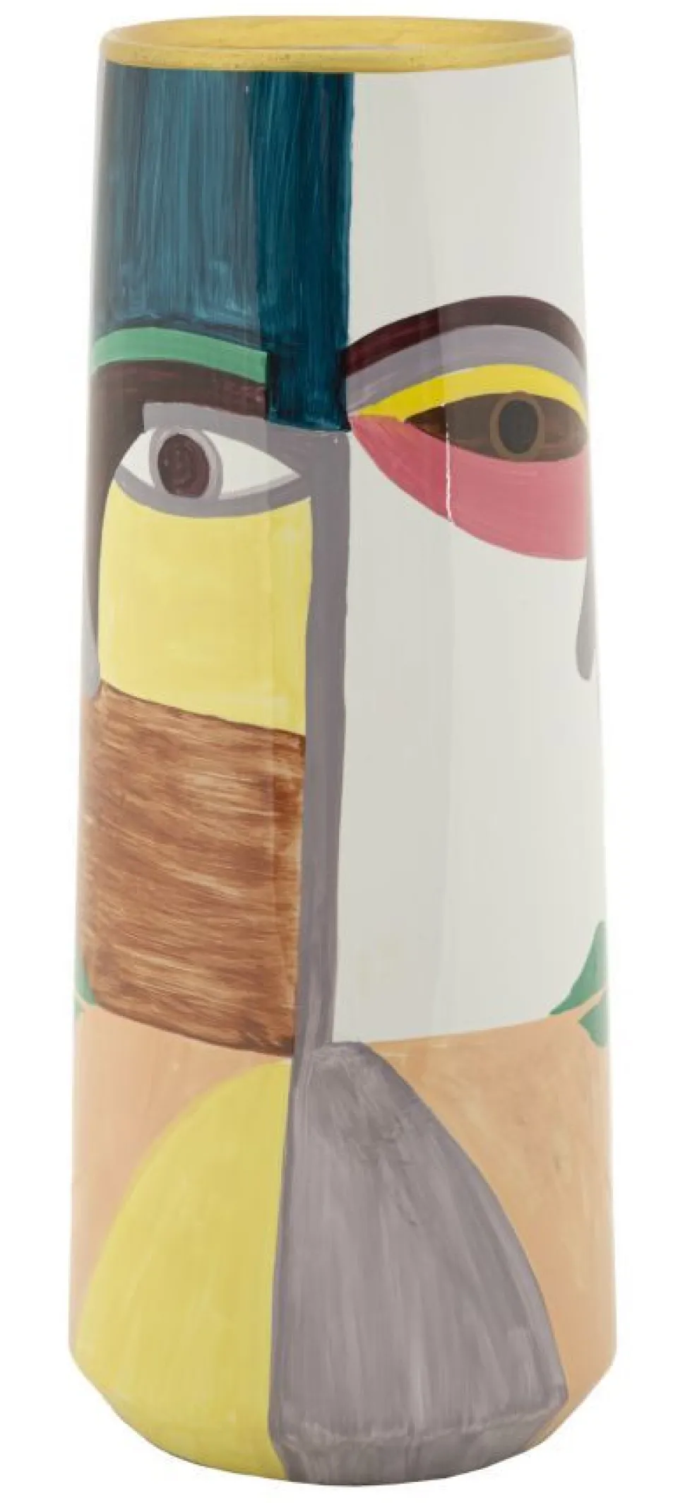Vase Piccassy haut décoratif géométrique multicolore