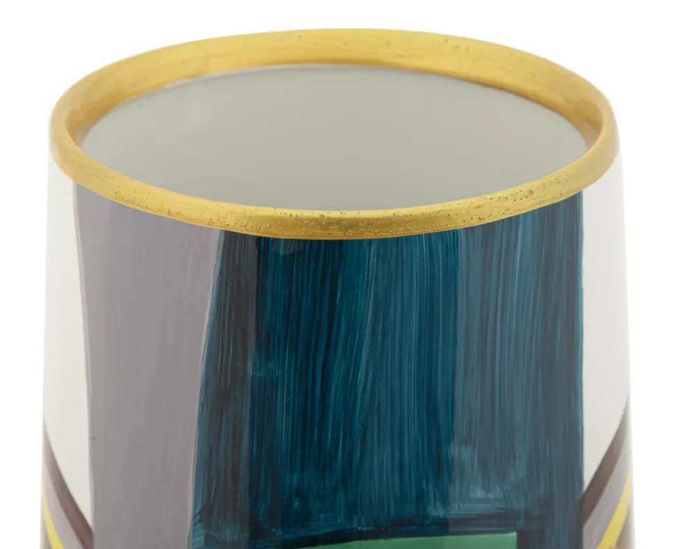 Vase Piccassy haut décoratif géométrique multicolore