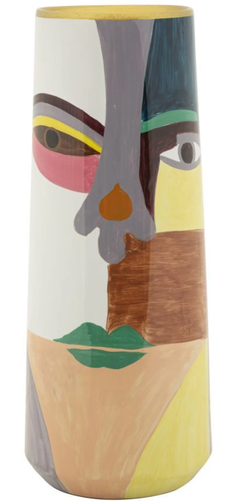Vase Piccassy haut décoratif géométrique multicolore