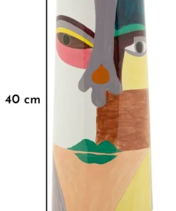 Vase Piccassy haut décoratif géométrique multicolore