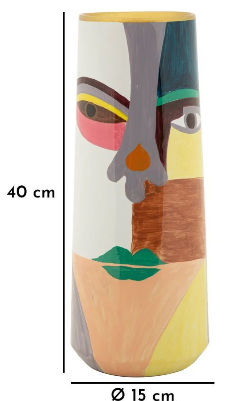 Vase Piccassy haut décoratif géométrique multicolore