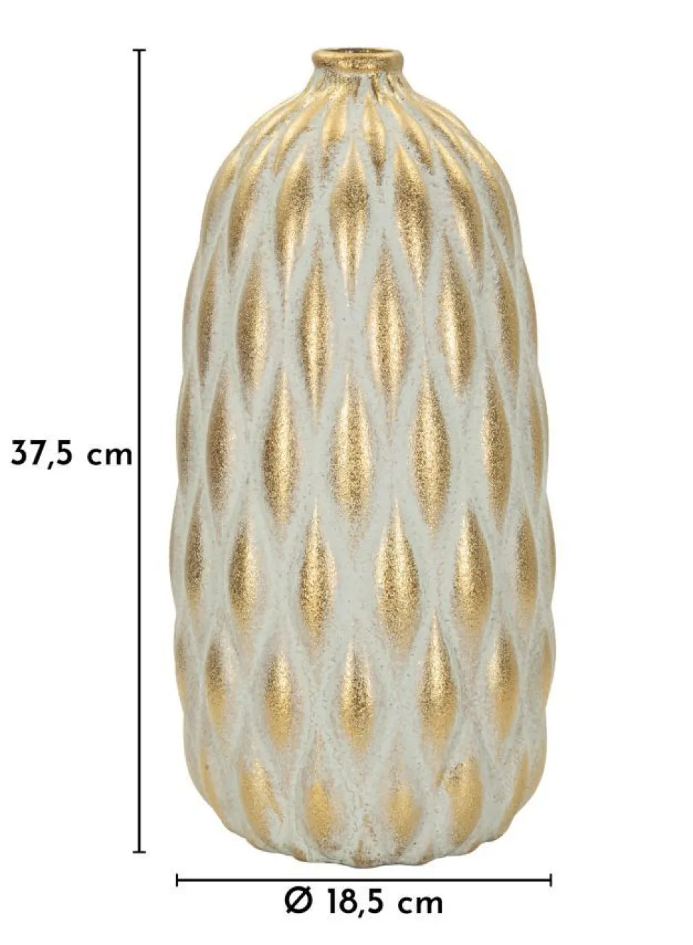 Vase Pépitas or et blanc