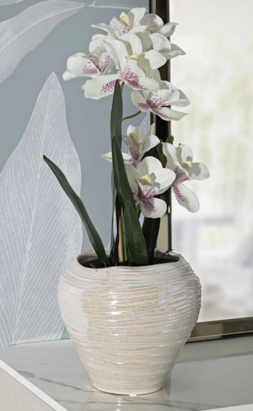 Vase rond effet perlé