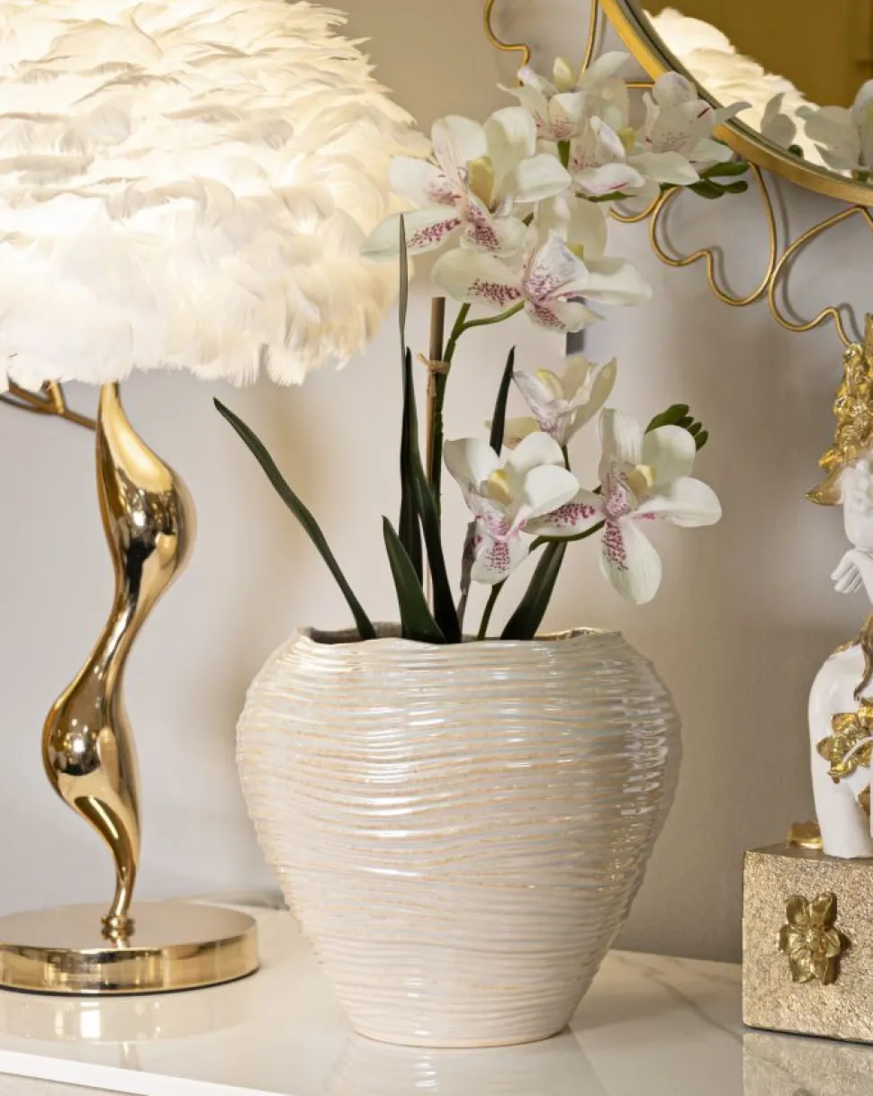 Vase rond Perly finition nacrée