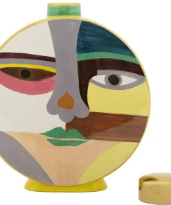 Vase rond Piccassy design cubiste couleurs vives