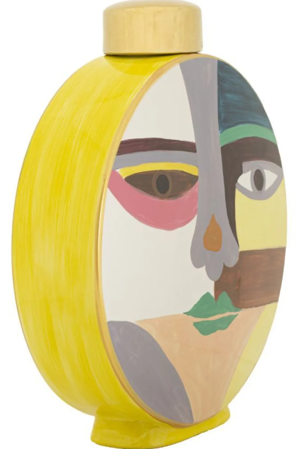 Vase rond Piccassy design cubiste couleurs vives