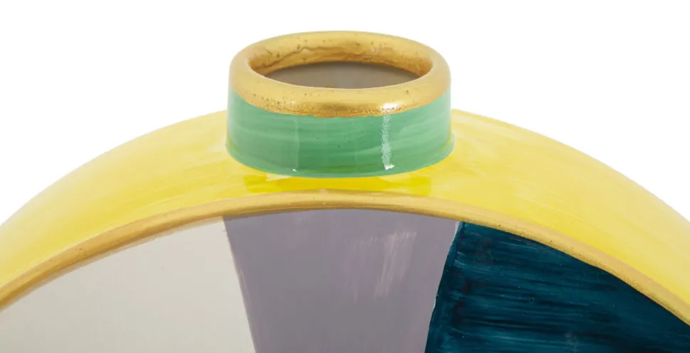Vase rond Piccassy design cubiste couleurs vives