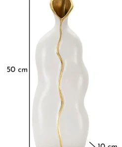 Vase sinueux céramique blanche détail doré