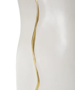 Vase sinueux céramique blanche détail doré
