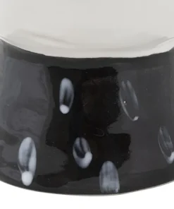 Vase visage Porcelaine Blanche base Noir
