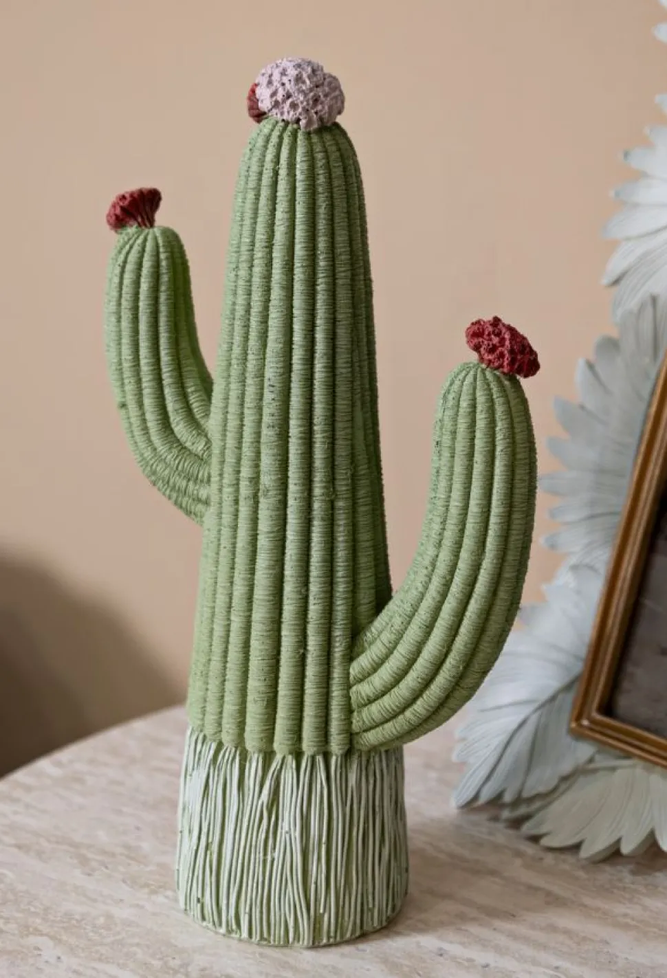 Végétation décorative Cactus Stons vert avec fleurs colorées
