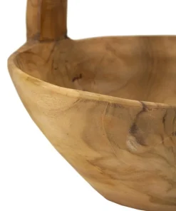 Vide-sac en teck recyclé avec poignée artisanale