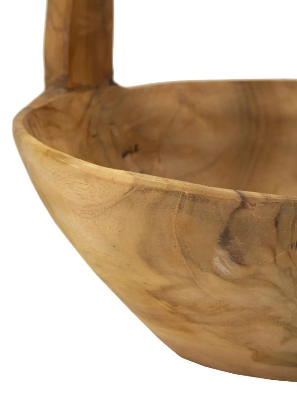 Vide-sac en teck recyclé avec poignée artisanale